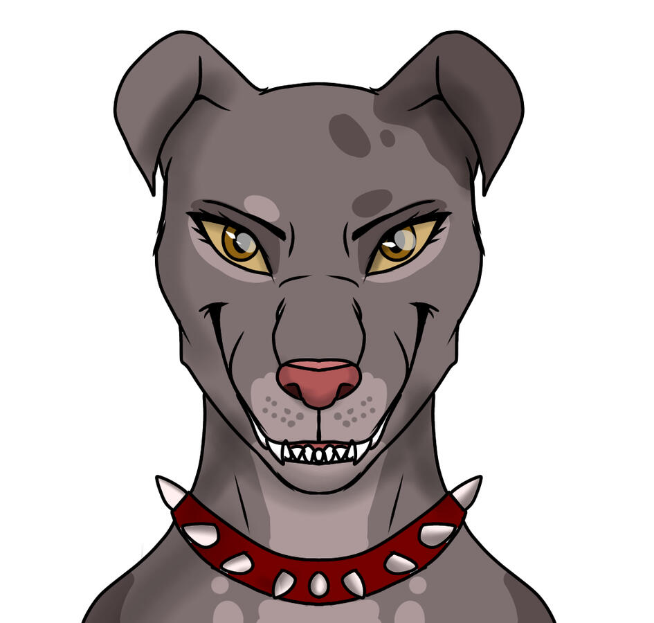 Example of a character simple headshot, with flat colors only